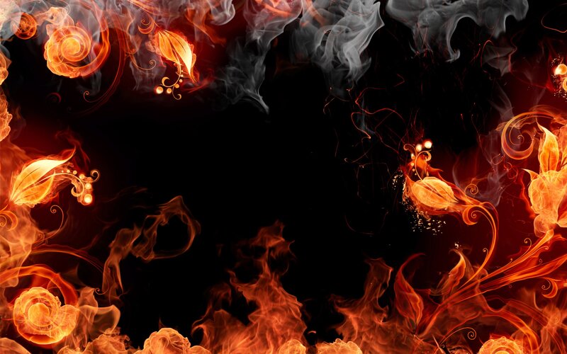 fiery floral abstract background