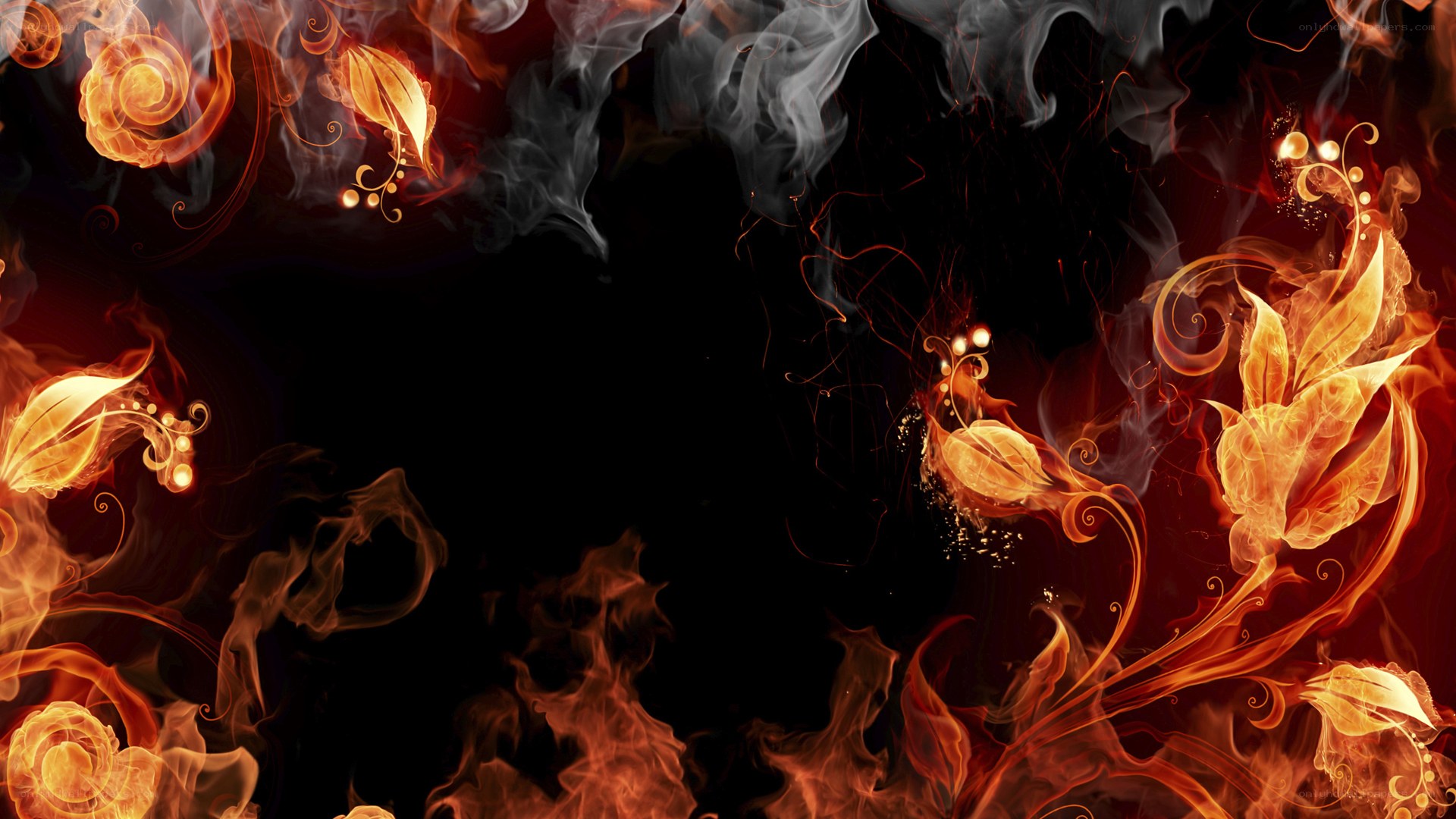 fiery floral abstract design