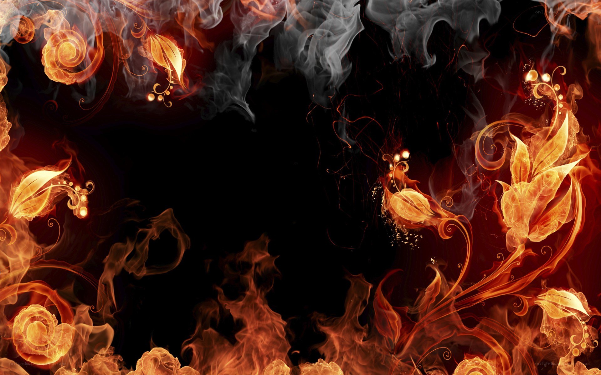 fiery floral abstract design