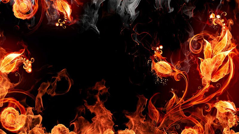 fiery floral abstract design