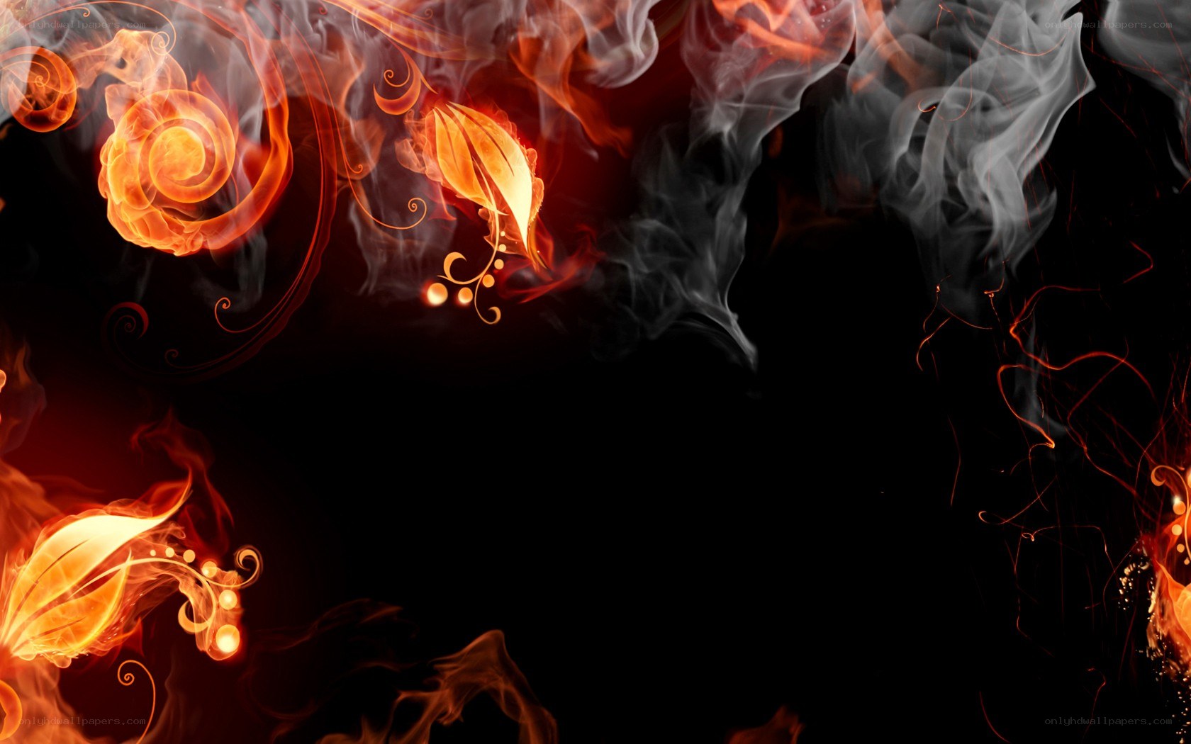 fiery floral abstract design