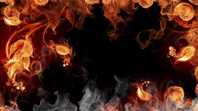 fiery floral abstract design
