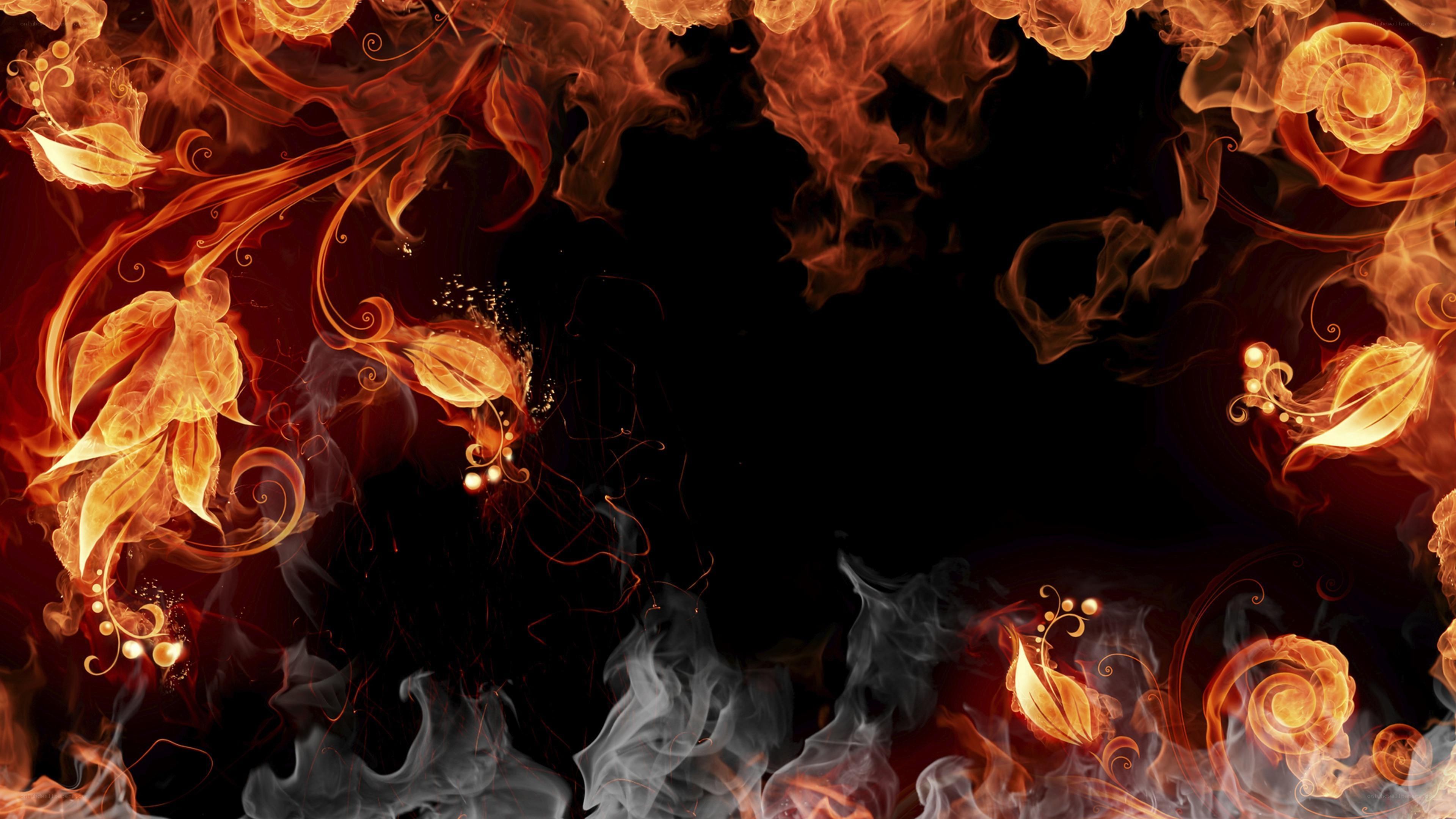 fiery floral abstract design