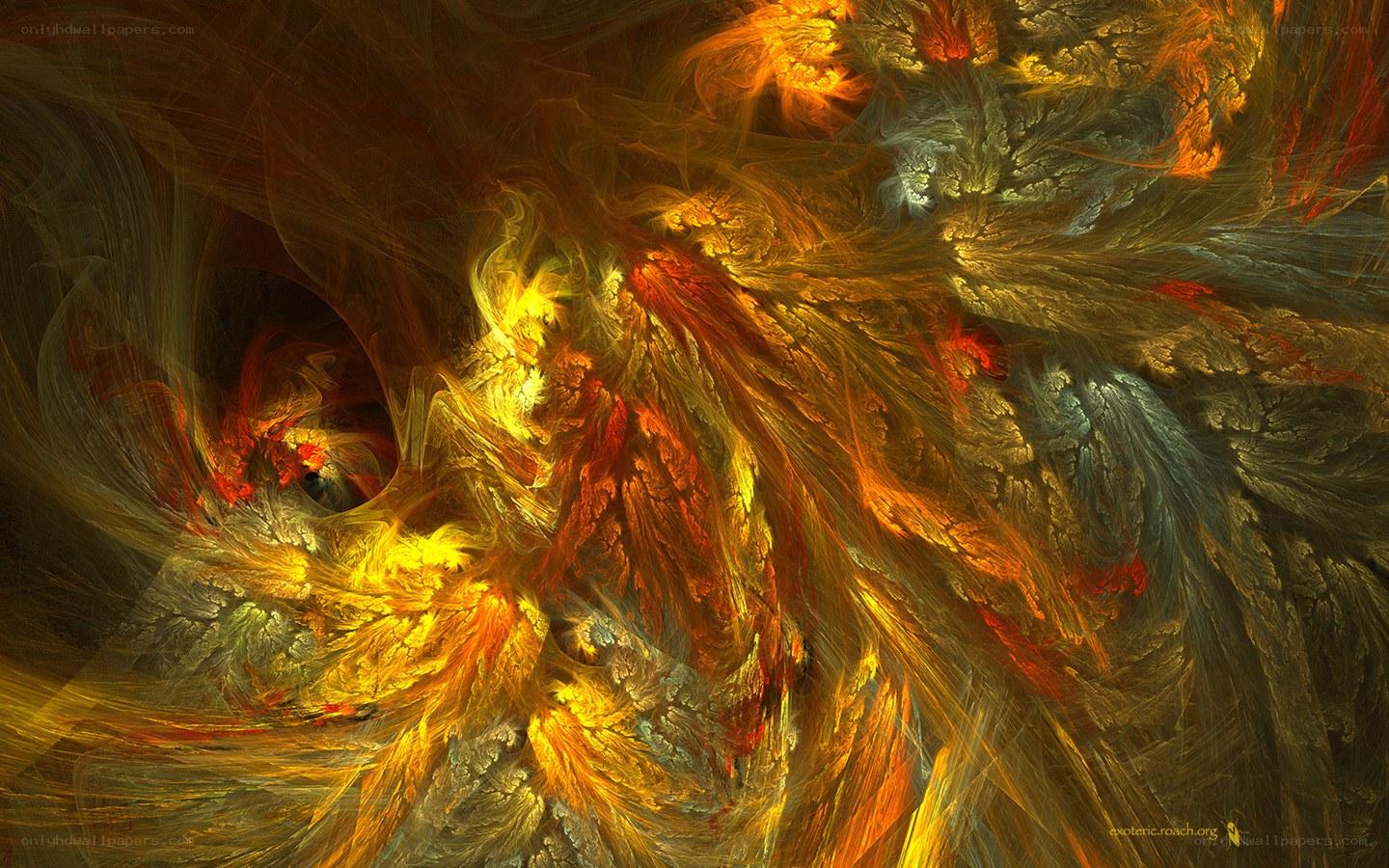 Fiery fractal abstract art