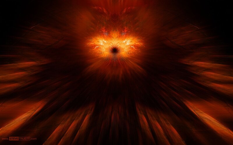 Fiery Fractal Explosion — Red