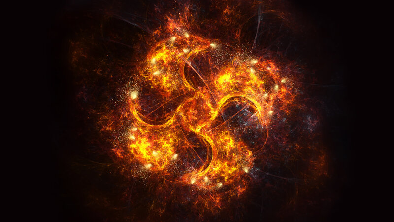 Fiery Fractal Pattern — Orange