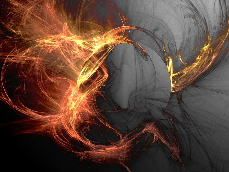 Fiery Fractal Swirl — Orange
