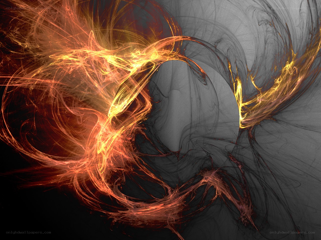 Fiery fractal swirl