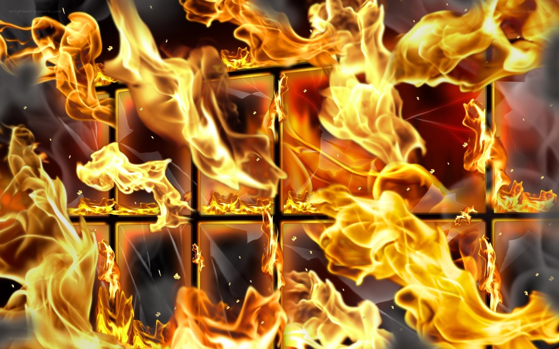 Fiery grid background
