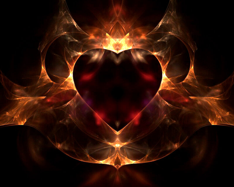 fiery heart fractal art