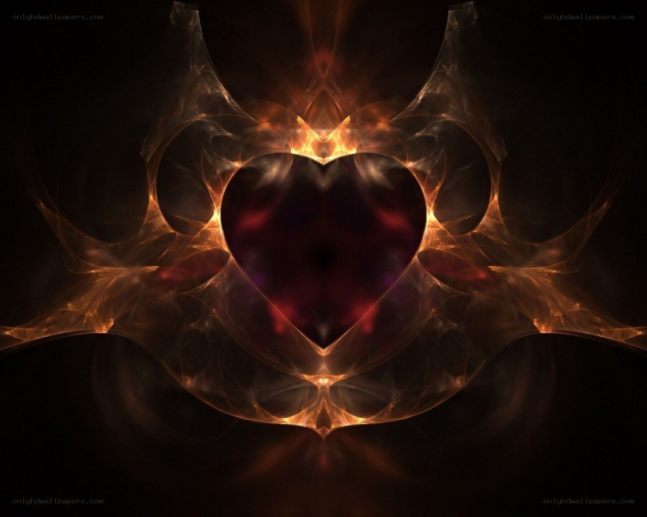 fiery heart fractal art