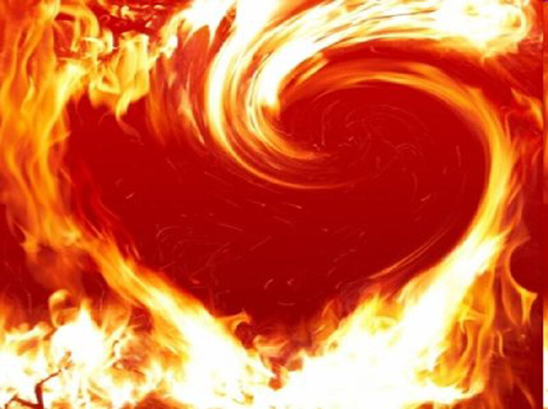fiery heart shape