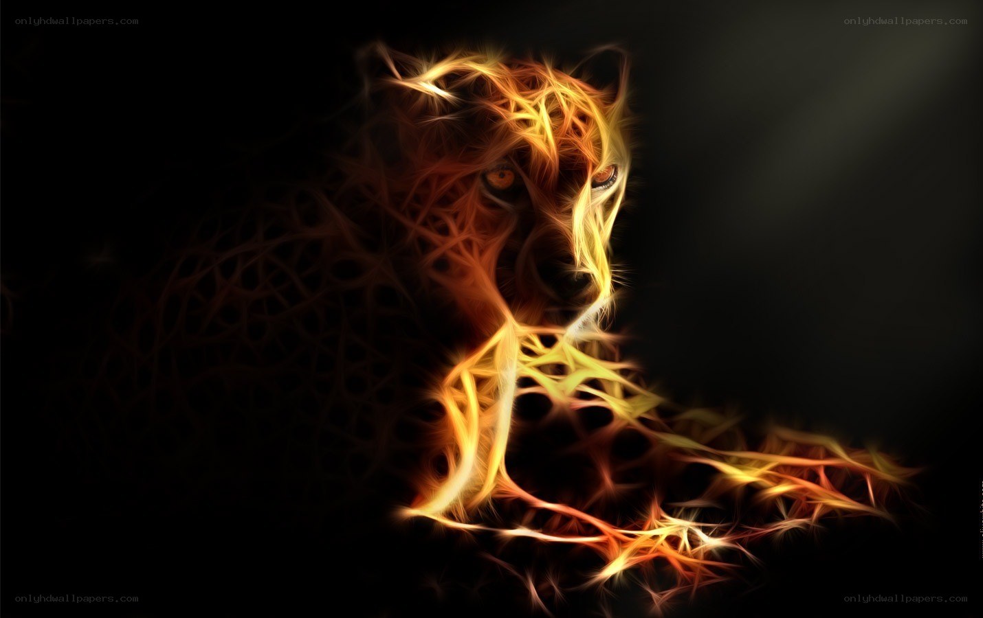 fiery leopard digital art