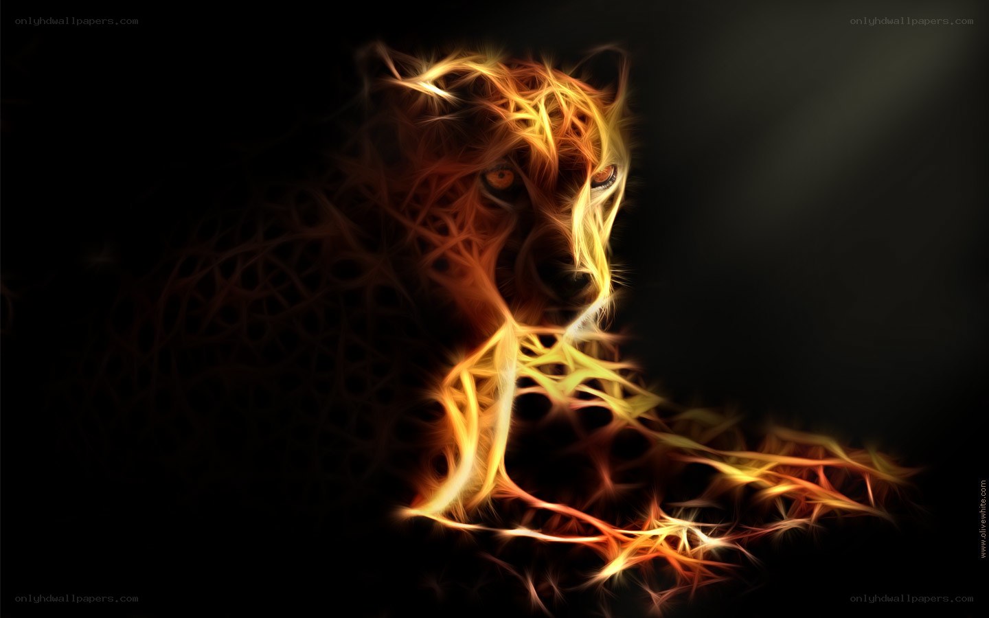 fiery leopard digital art