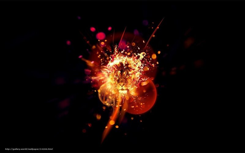fiery lion explosion