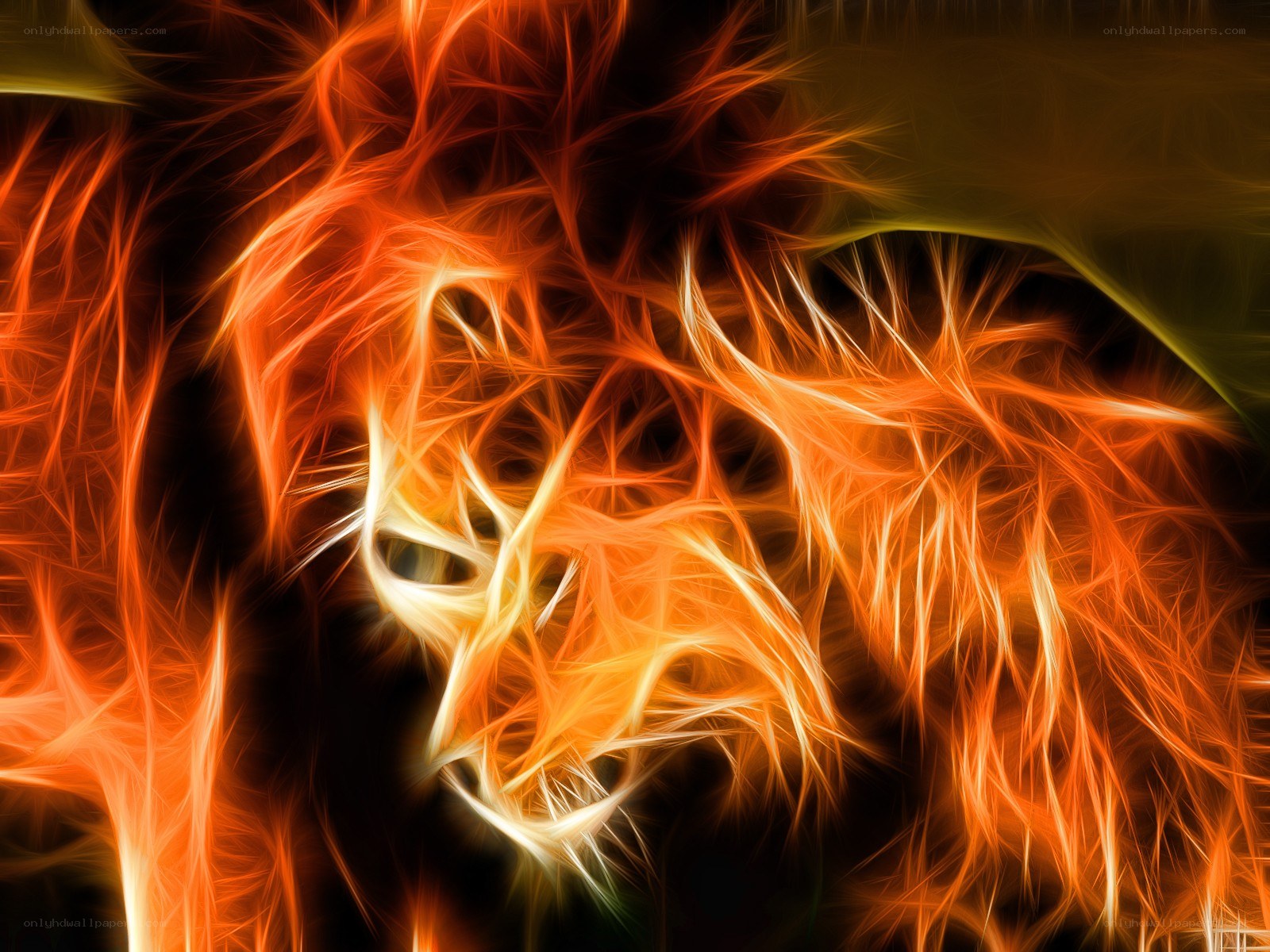 fiery lion fractal art