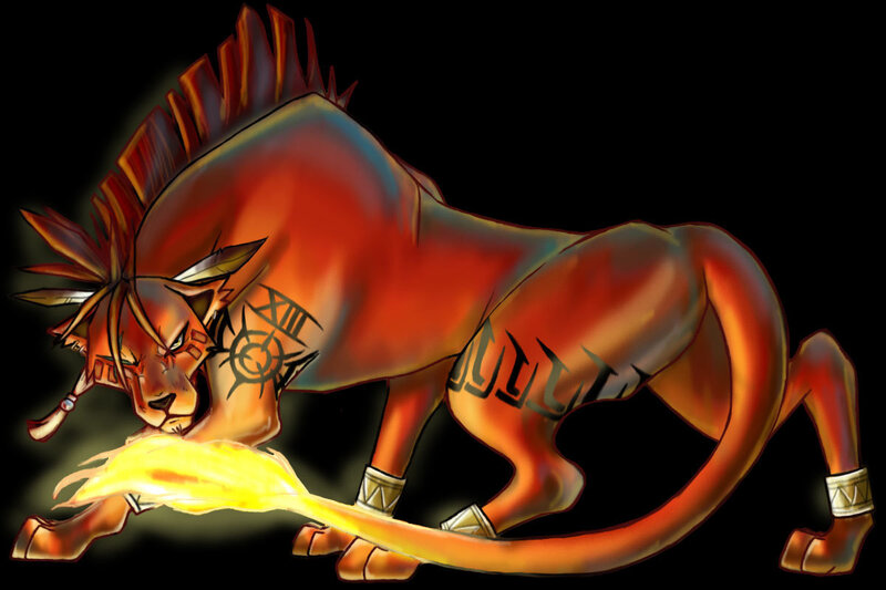 fiery lion-like creature