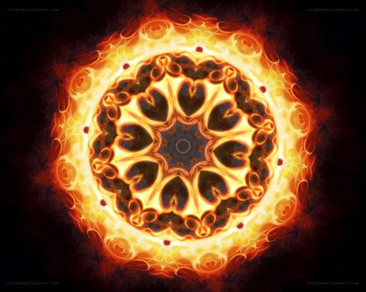 fiery mandala pattern