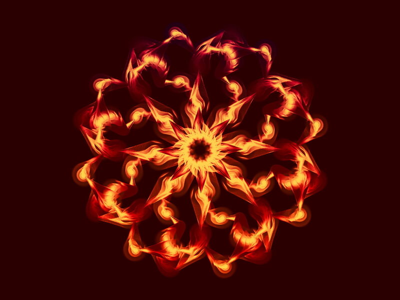 fiery mandala pattern