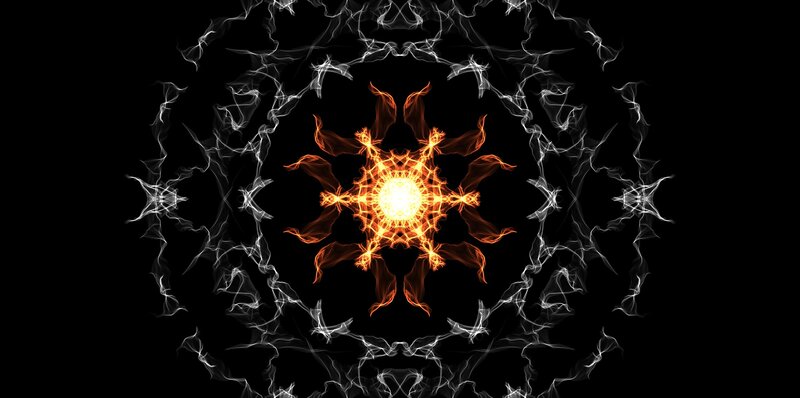 Fiery Mandala Pattern — Black