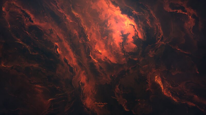 Fiery Nebula Cloud
