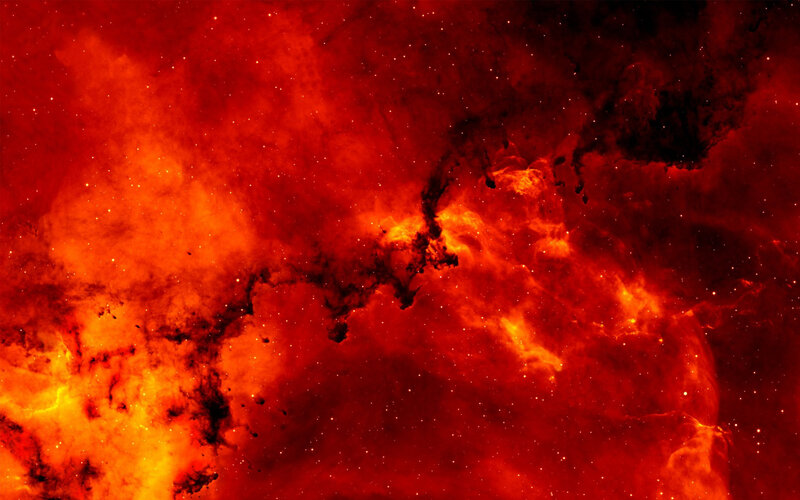 Fiery nebula in space