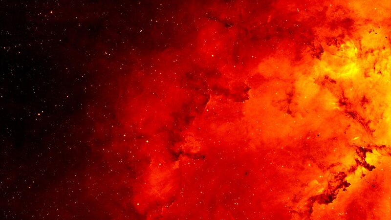 fiery nebula in space