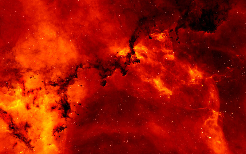 fiery nebula in space