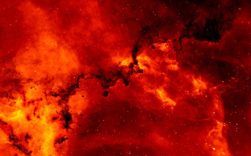 fiery nebula in space
