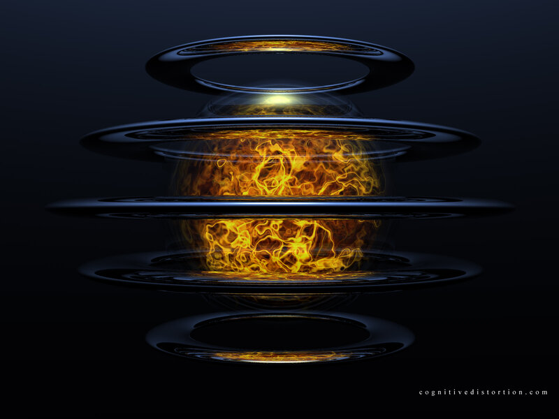 Fiery orb with rings