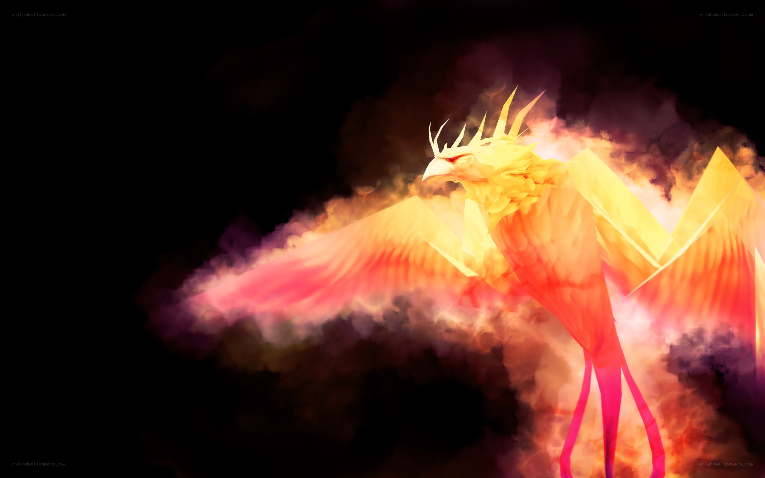 fiery phoenix in flight