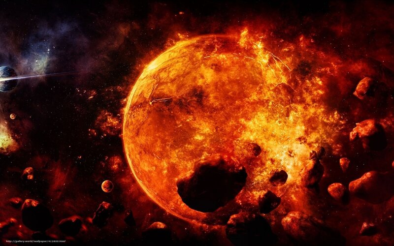 Fiery Planet Explosion