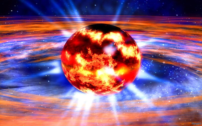 Fiery Planet in Space — Red, Dramatic, Digital Art