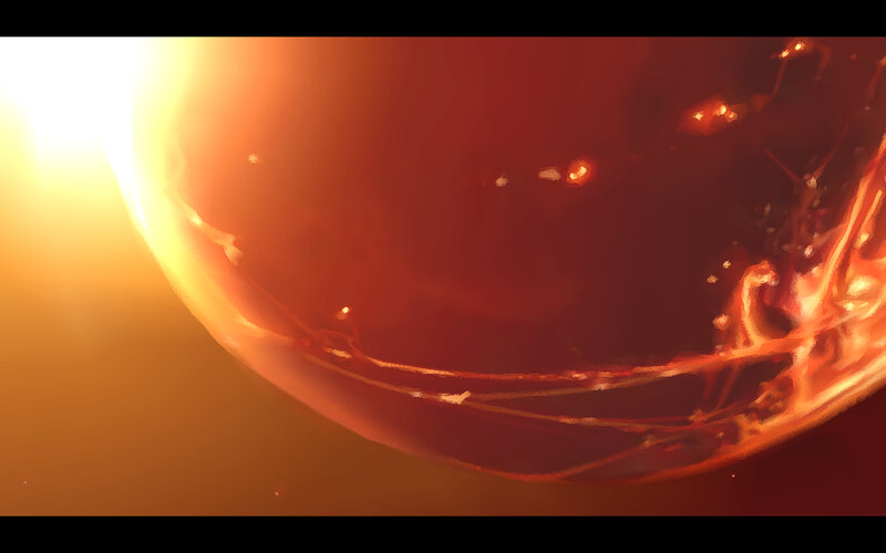 Fiery planet surface