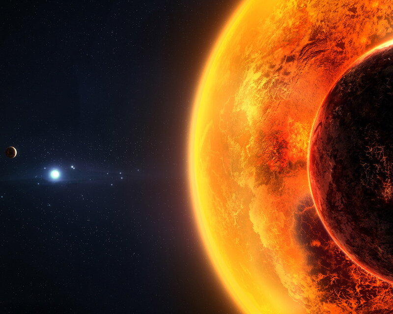 Fiery planets in deep space