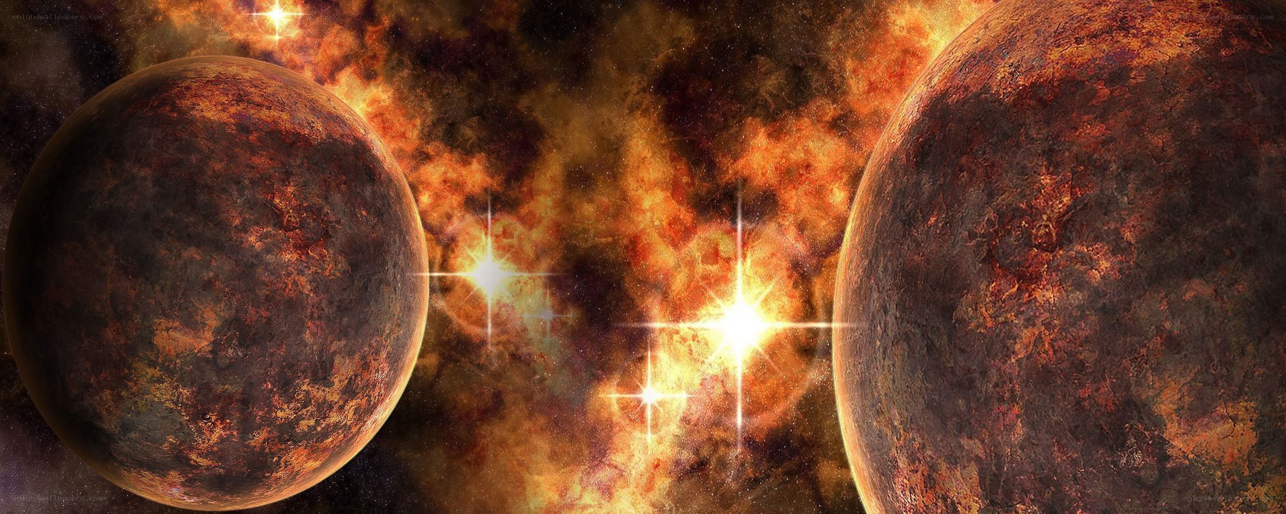 Fiery planets in space