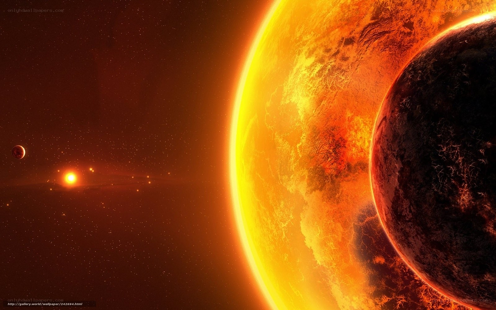 Fiery planets in space