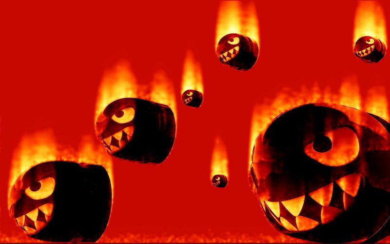 Fiery pumpkin monsters
