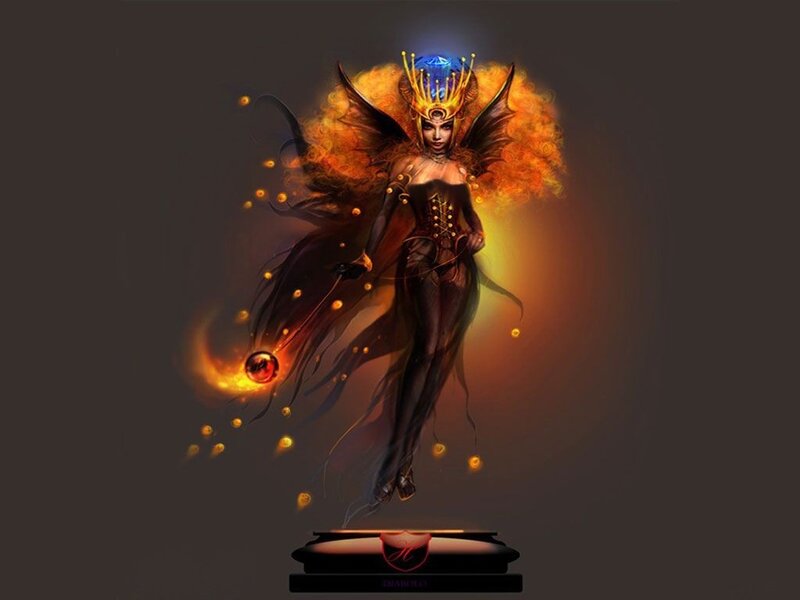 fiery queen with crown