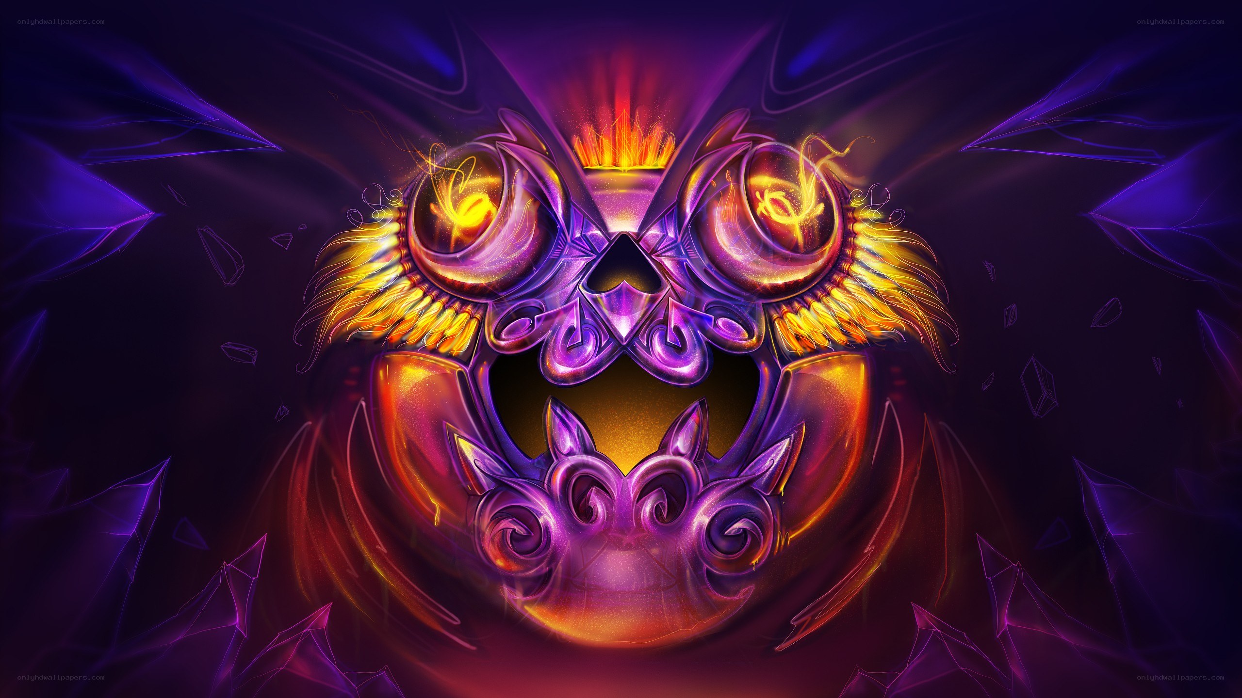 fiery skull mask artwork