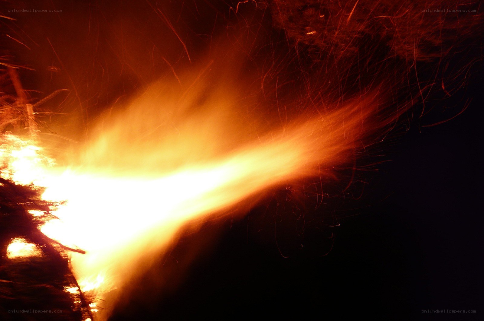 Fiery spark trail