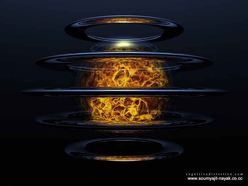 Fiery Sphere in Rings — Black