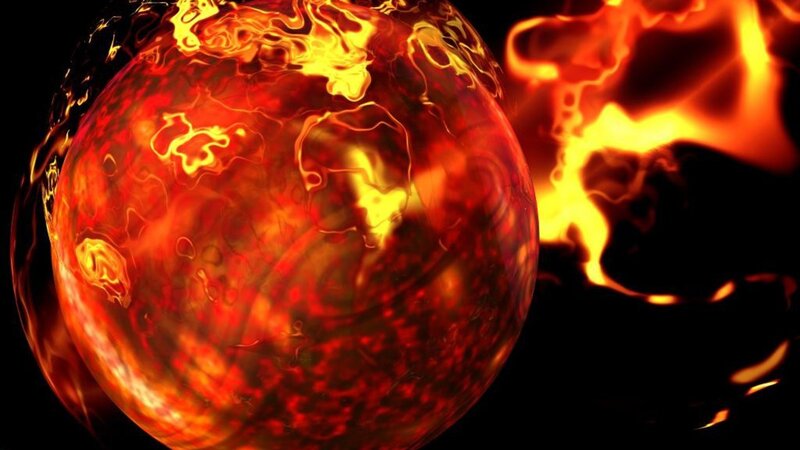Fiery Sphere in Space