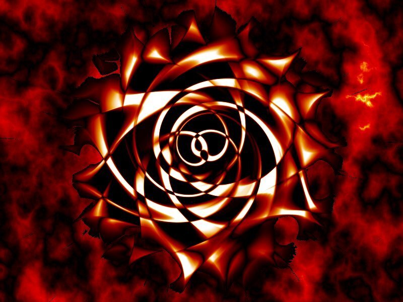 Fiery spiral fractal design