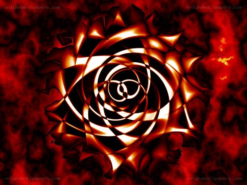 Fiery spiral fractal design