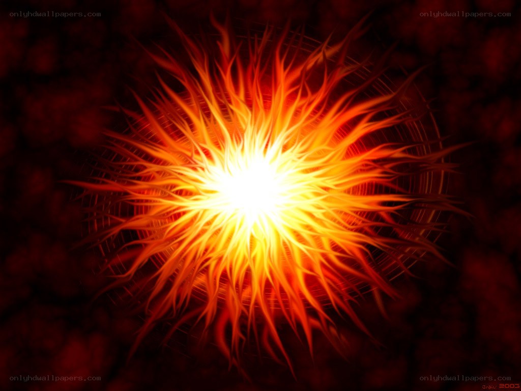 fiery starburst explosion
