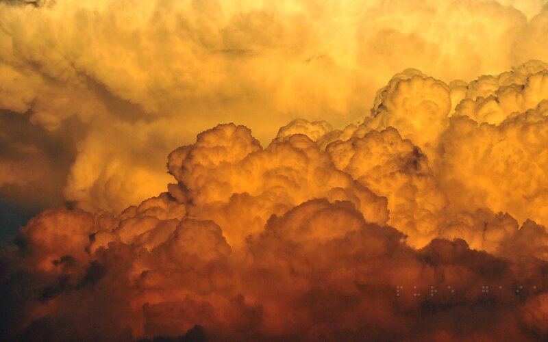 Fiery sunset clouds
