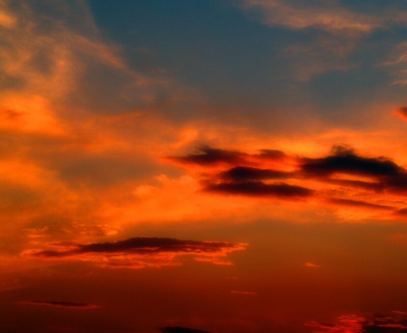 Fiery sunset sky