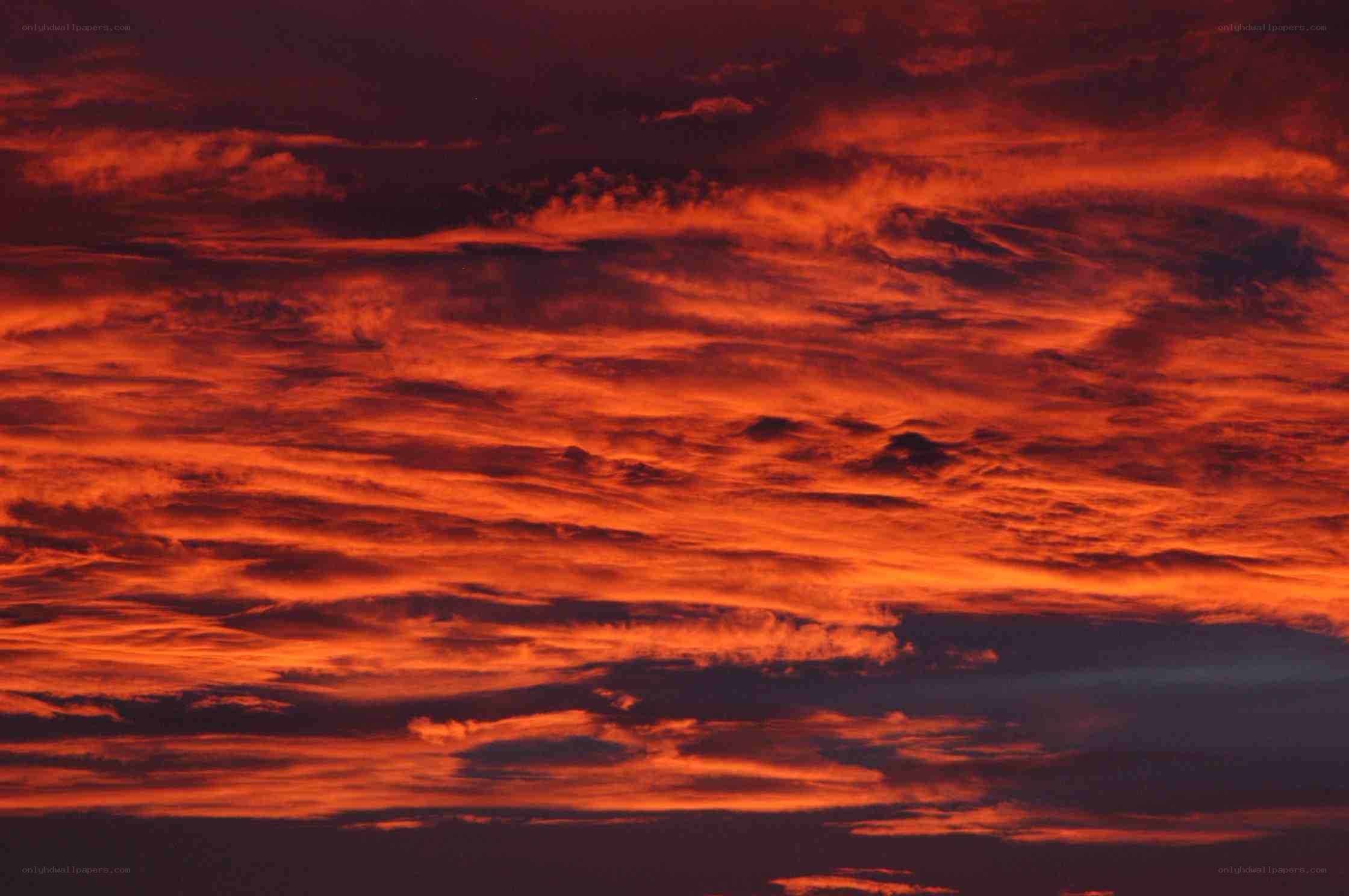 Fiery sunset sky