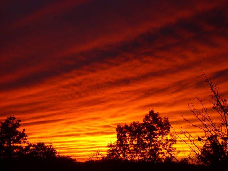 Fiery sunset sky